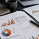 Business analysis workspace with charts and reports