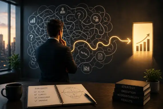 Sales leader diagnosing hidden bottlenecks and inconsistencies impacting B2B sales performance and growth Sales leader diagnosing hidden bottlenecks and inconsistencies impacting B2B sales performance and growth