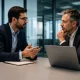 Business discussion in modern office