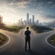 Business leader evaluating three strategic paths to build, buy or borrow sales capability for business growth