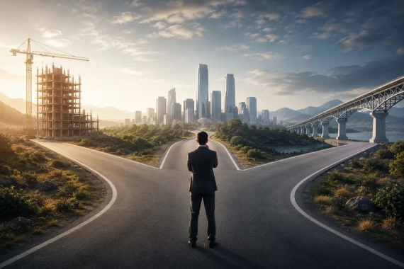 Business leader evaluating three strategic paths to build, buy or borrow sales capability for business growth Business leader evaluating three strategic paths to build, buy or borrow sales capability for business growth