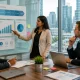 Office meeting with sales presentation