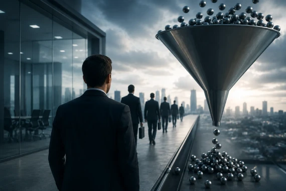Sales funnel illustrating the challenges of relying only on new client acquisition.