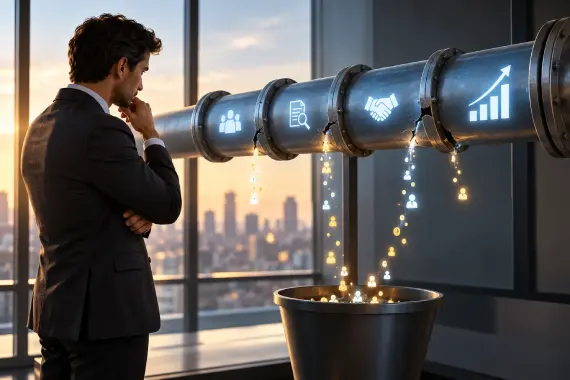 B2B sales leader identifying pipeline leaks and growth opportunities B2B sales leader identifying pipeline leaks and growth opportunities